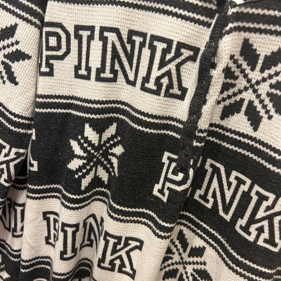 VS PINK Holiday Sleep Dress Shirt Fair Isle Large - Picture 3 of 10